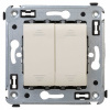 Выключатель 2-клав. с белой подсветкой ванильная дымка DKC Avanti 4405104|440000Lx2