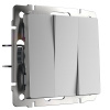 Выключатель 3-клав серебряный матовый Werkel W1130065