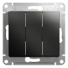Выключатель 3-клавишный схема 1+1+1 10АХ Systeme Electric Glossa, антрацит GSL000731