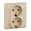 Розетка двойная с заземлением 16А Systeme Electric Etude, кремовый PC16-007K