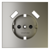 Накладка для розетки с заземлением и защитными шторками, с USB A+A Voltum S70 шелк Soft touch пластик (VLS000904)