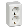 Розетка двойная с заземлением со шторками 16А Systeme Electric Etude, БЕЛЫЙ PA16-008B