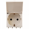 Розетка 220v с крышкой ванильная дымка DKC Avanti 4405012