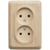 Розетка двойная угловая без заземления 16А Systeme Electric Etude, сосна PA16-105D