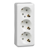 Розетка тройная с заземлением со шторками 16А Systeme Electric Etude, БЕЛЫЙ PA16-012B