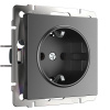 Розетка с заземлением графит матовый Werkel  W1171064