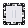 Выключатель 2-клавишный 10А/250В с LED подсветкой, белый Kollinger Asthetik AS-010WH