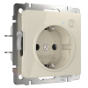 Умная встраиваемая розетка с заземлением с защитными шторками Werkel Встраиваемые механизмы слоновая кость W1171603