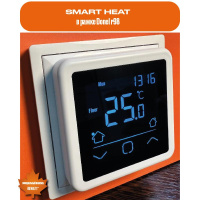 Программируемый терморегулятор с сенсорным дисплеем IQ Watt SMART HEAT WHITE 00408