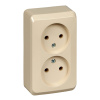 Розетка двойная без заземления 16А Systeme Electric Etude, кремовый PA16-005K