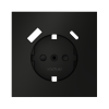 Накладка для розетки с заземлением и защитными шторками, с USB A+C Voltum S70 черный Soft touch пластик (VLS001008)