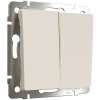 Выключатель двухклавишный с самовозвратом айвори матовый Werkel Встраиваемые механизмы айвори матовые W1122462