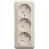 Розетка тройная без заземления со шторками 16А Systeme Electric Etude, кремовый PA16-010K