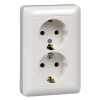 Розетка двойная с заземлением 16А Systeme Electric Hit, БЕЛЫЙ RS16-236-B
