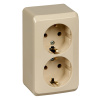 Розетка двойная с заземлением 16А Systeme Electric Etude, кремовый PA16-007K