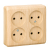Розетка четырехместная без заземления 16А Systeme Electric Etude, сосна PA16-205D