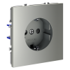 Розетка с заземлением с защитными шторками Voltum S70 пластик сталь Soft touch 16А (VLS040205)