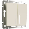 Выключатель двухклавишный с подсветкой айвори матовый Werkel Встраиваемые механизмы айвори матовые W1120162