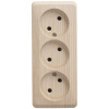 Розетка тройная без заземления 16А Systeme Electric Etude, сосна PA16-009D
