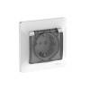 Розетка Systeme Electric Glossa с зазем. со шт. с прозрач. крышкой, 16А, IP44, в сборе, быстрозажим. клем., БЕЛЫЙ GSL000148S