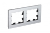 Рамка 2-постовая Systeme Electric AtlasDesign Nature, металл серебро ATN312102
