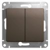 Переключатель 2-клавишный схема 6/2 10AX Systeme Electric Glossa, шоколад GSL000865