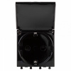 Розетка 220v с крышкой черная DKC Avanti 4402012