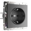 Розетка с заземлением и шторками графит матовый Werkel Встраиваемые механизмы графит матовый W1171164