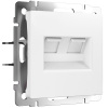 Розетка двойная Ethernet RJ-45 белый матовый Werkel Встраиваемые механизмы белые матовые W1181161