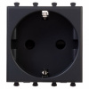 Розетка 220v c/з и шторками черная матовая DKC Avanti 4412002