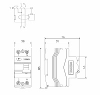 Устройство защитного отключения 1P+N 40 А 300 mA AC 6 kA Werkel W912P404