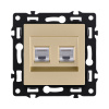 Розетка двойная Ethernet RJ45 Cat.6, золотой Kollinger Asthetik AS-018GD