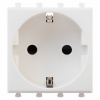 Розетка 220v c/з и шторками белая DKC Avanti 4400002