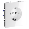 Розетка с заземлением с защитными шторками Voltum S70 пластик белая глянцевая 16А (VLS040201)