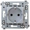 Розетка 220v c/з и шторками сталь DKC Avanti 4404003