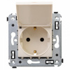 Розетка 220v с крышкой ванильная дымка DKC Avanti 4405013