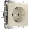 Розетка с заземлением и шторками слоновая кость Werkel Встраиваемые механизмы слоновая кость W1171103