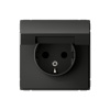 Розетка с заземлением со шторками с крышкой, 16А, IP20 Systeme Electric ArtGallery, БАЗАЛЬТ GAL001446