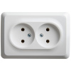 Розетка двойная угловая без заземления 16А Systeme Electric Etude, БЕЛЫЙ PA16-105B