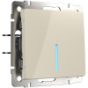 Выключатель одноклавишный проходной с подсветкой слоновая кость Werkel Встраиваемые механизмы слоновая кость W1112103