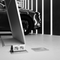 Выдвижной блок на 4 модуля Werkel серебряный W8074065