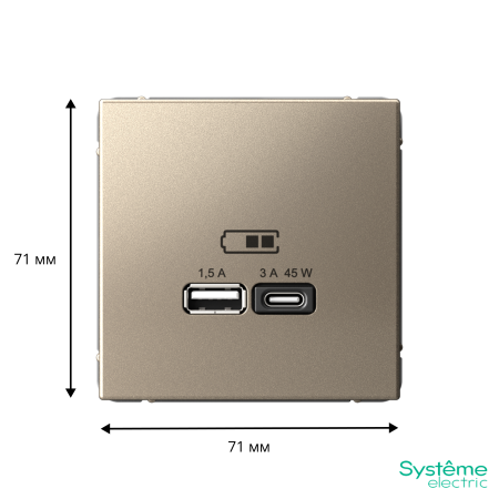 GAL000529 Systeme Electric Schneider Electric ArtGallery цвет шампань
