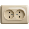 Розетка двойная угловая без заземления 16А Systeme Electric Etude, кремовый PA16-105K