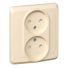 Розетка двойная без заземления со шторками 16А Systeme Electric Etude, кремовый PC16-006K